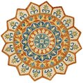 Safavieh 6 x 6 ft. Novelty Round Hand-Tufted Rug Rust & Ivory NOV605P-6R